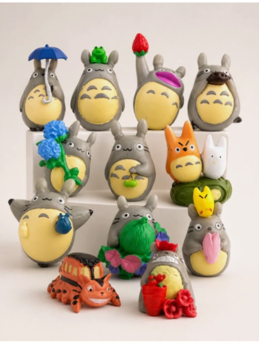 Set of 12 Mini Totoro Style Figures PVC Home Decor Kawaii Garden Desk Collection